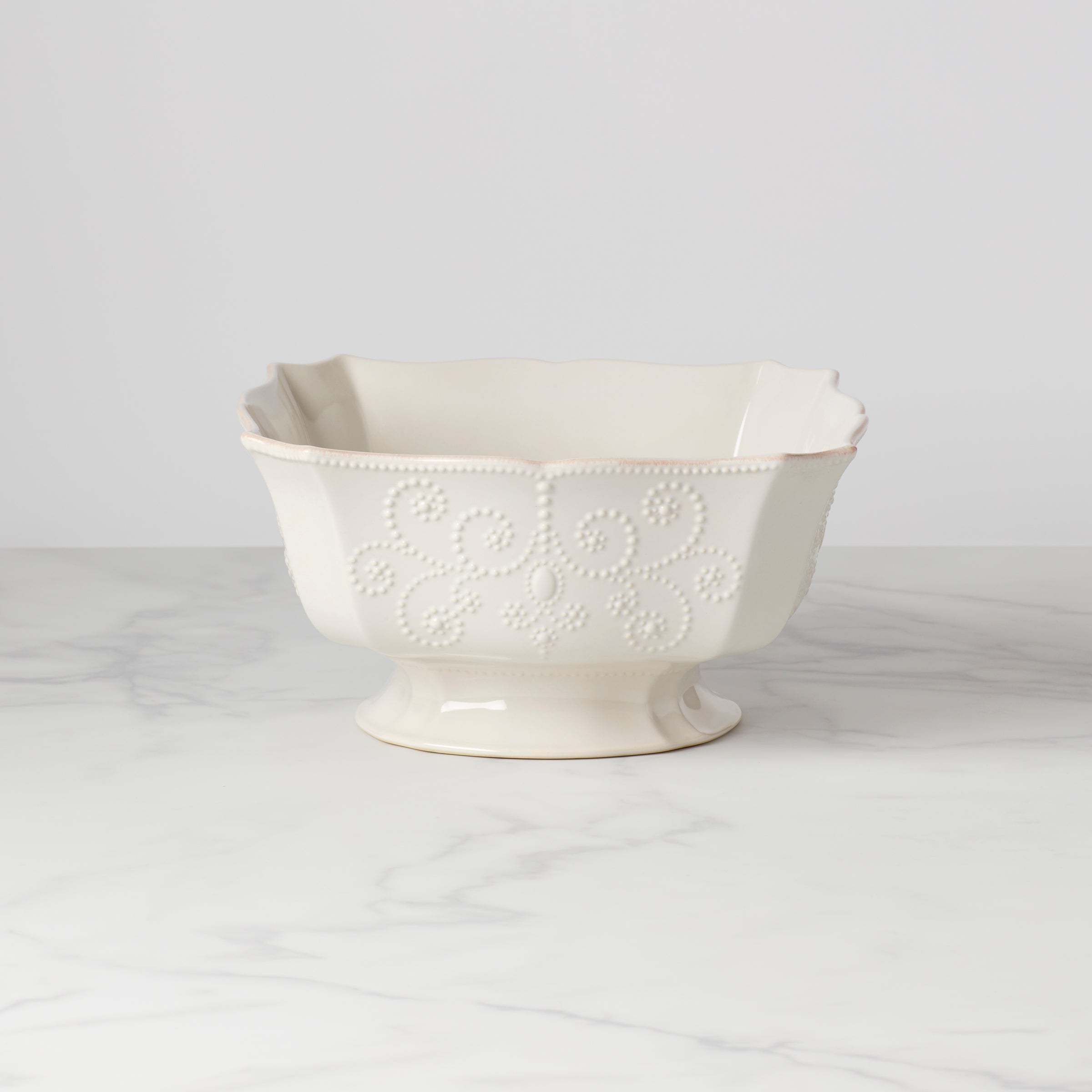 Beaded White Centerpiece Bowl