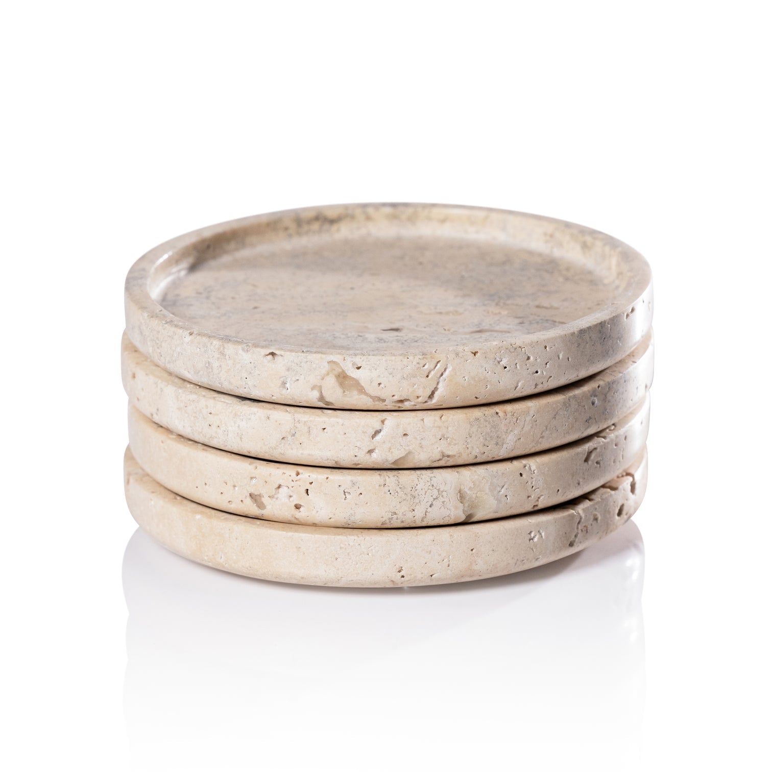 Travertine Stone Coasters - Set of 4 - Image 2